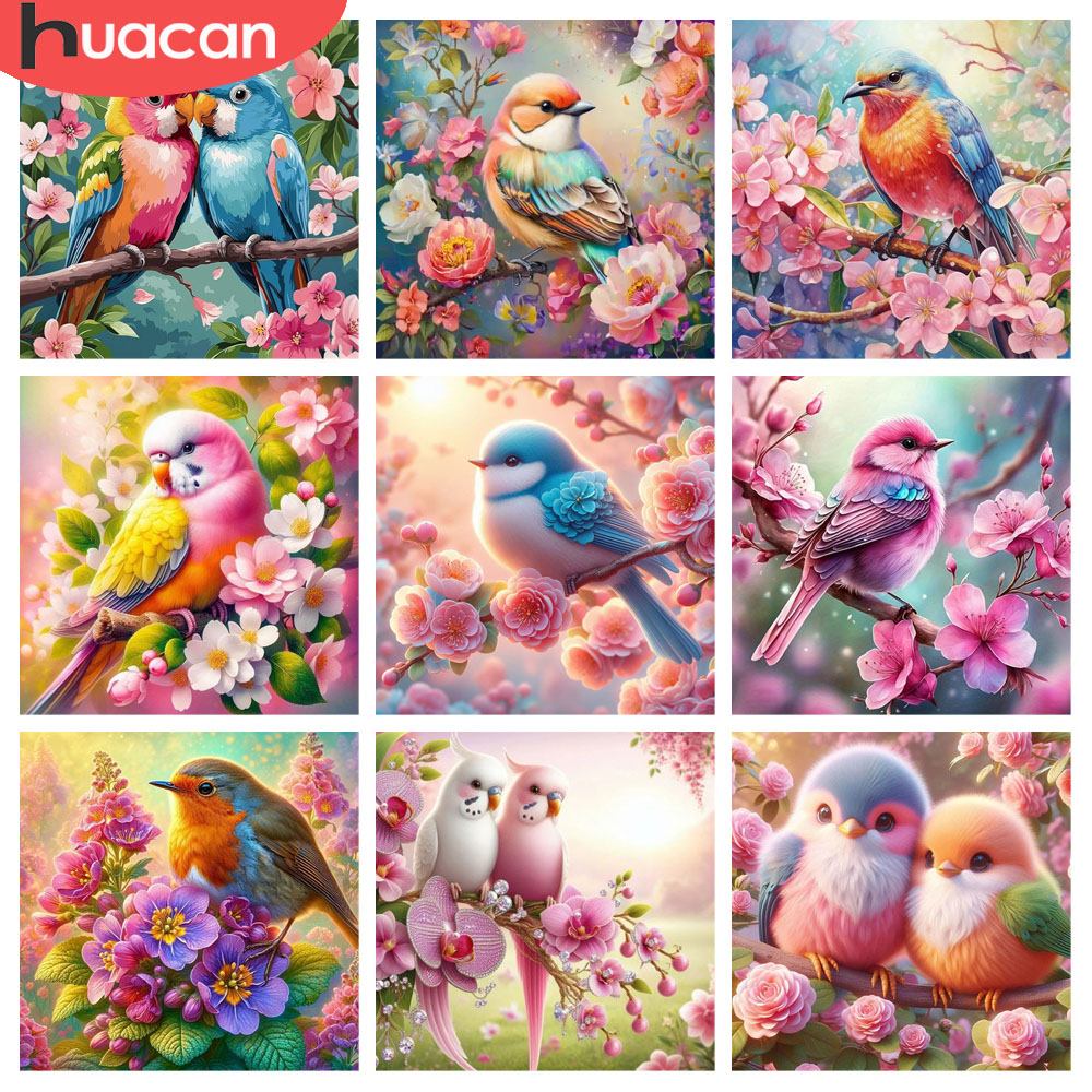 Resin Art For Rose - HUACAN Pittura Diamante Uccello Fiore Animale