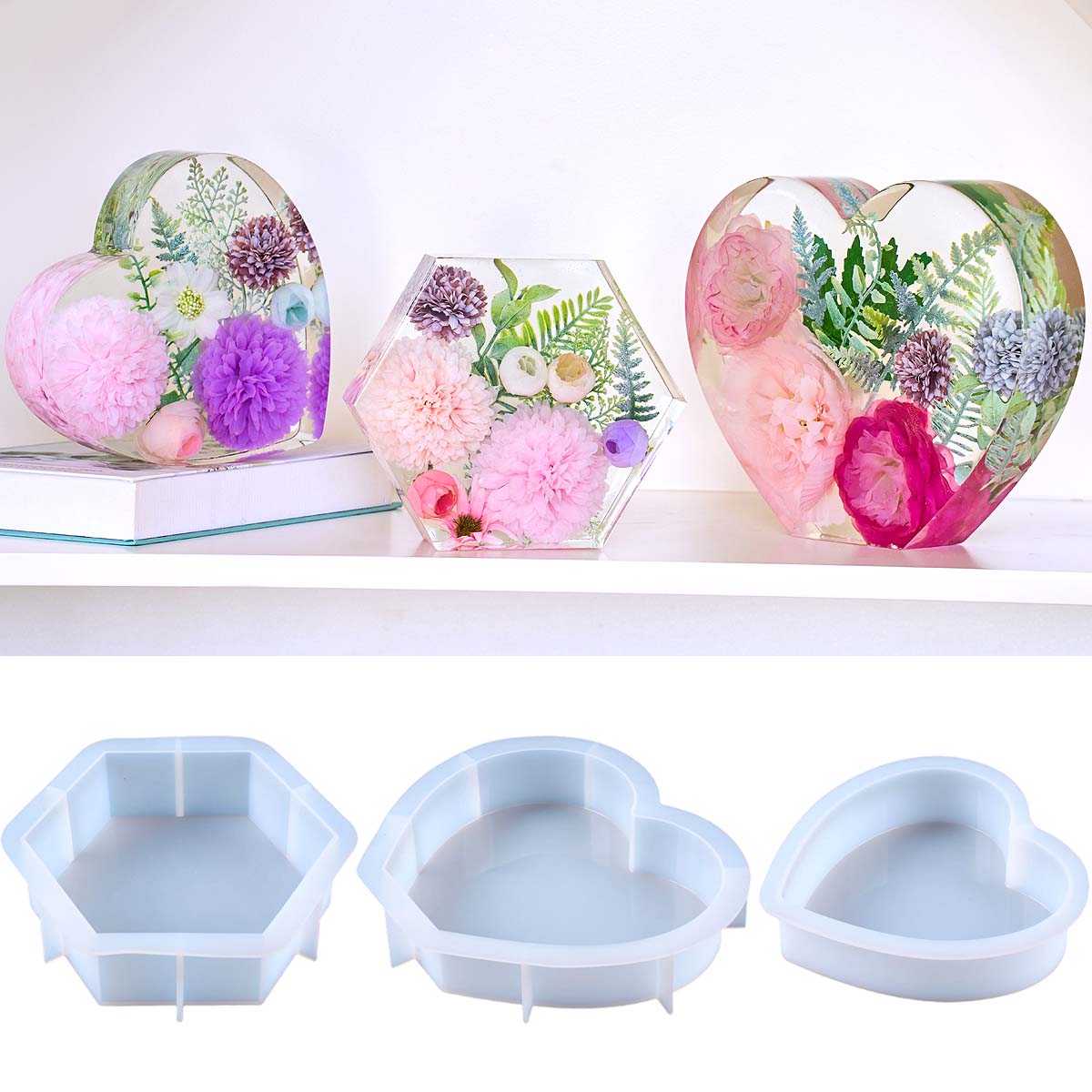 Resin Art Heart - Stampo in silicone grande a forma