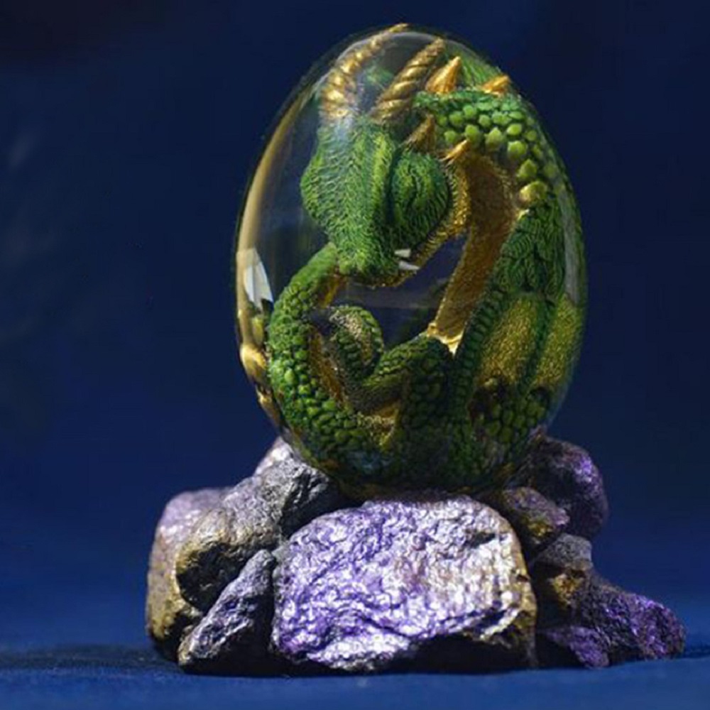 Resin Art Table Top - Statua dell'uovo del drago della lava