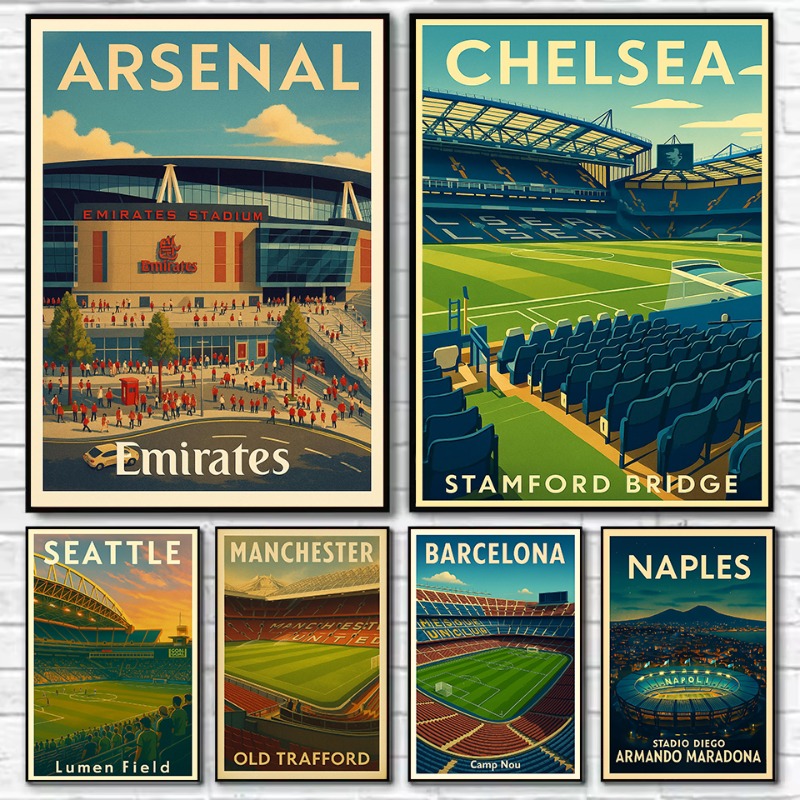Resin Art Wall Decor - Poster Retrò del Famoso Campo da