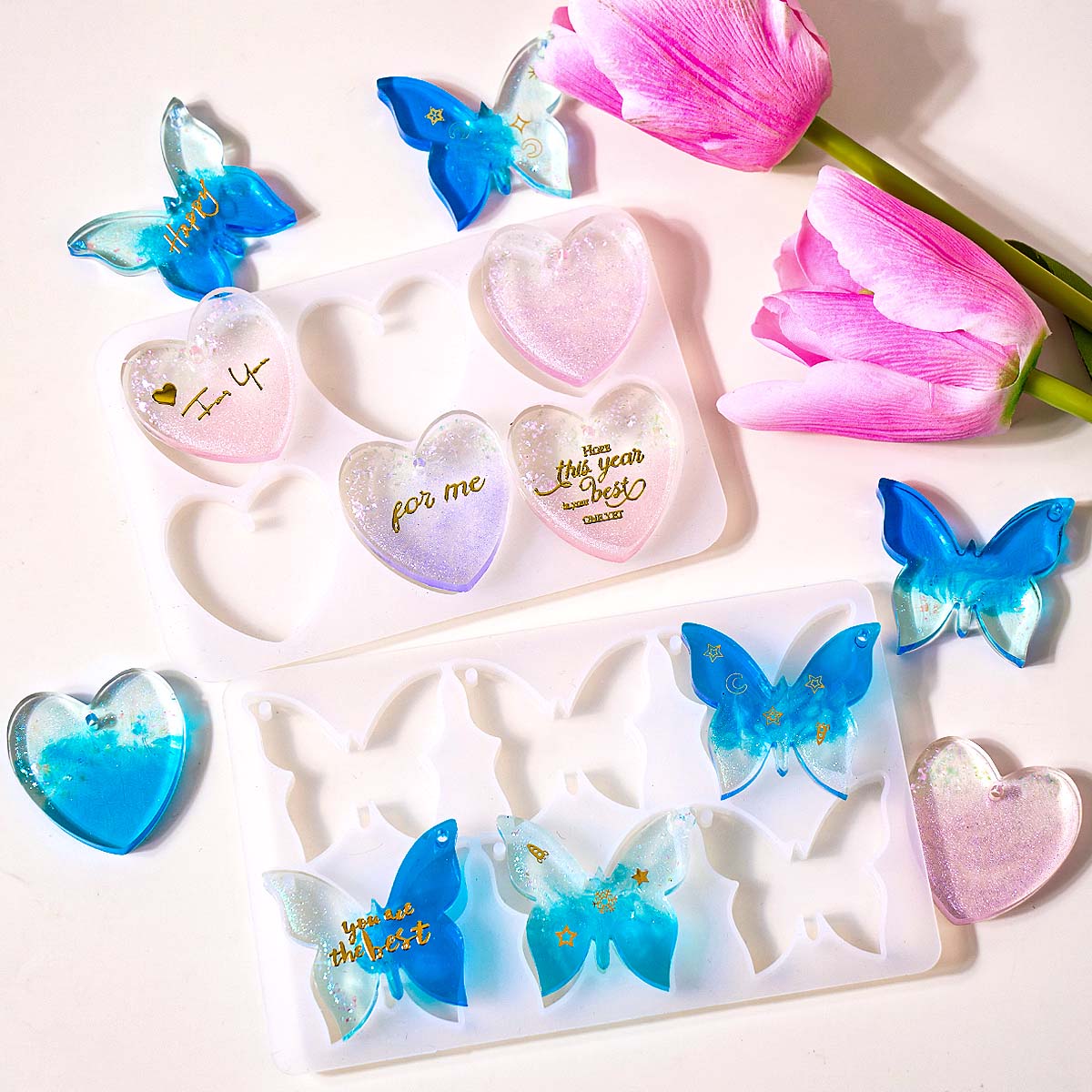 Resin Art Heart - Stampo in Silicone per Orecchini a