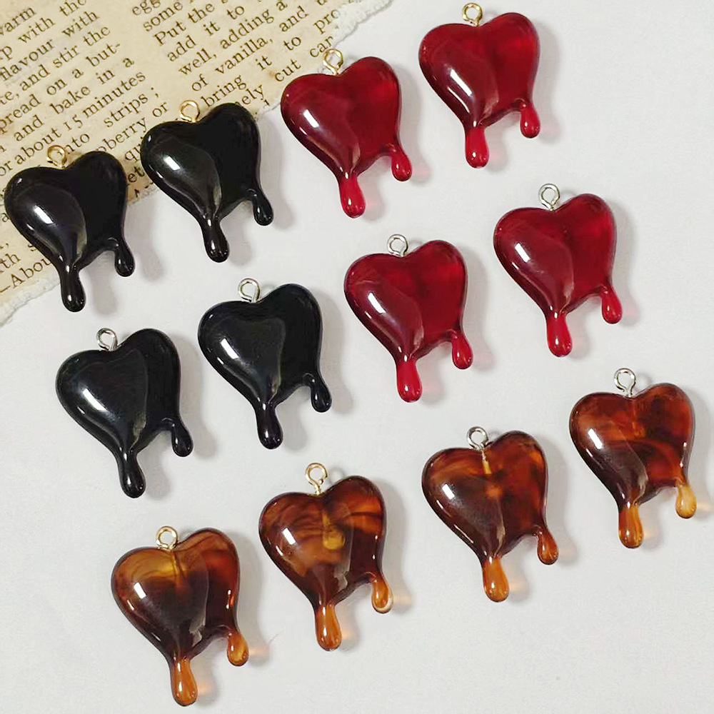Resin Art Heart - 10 pezzi di ciondoli in resina
