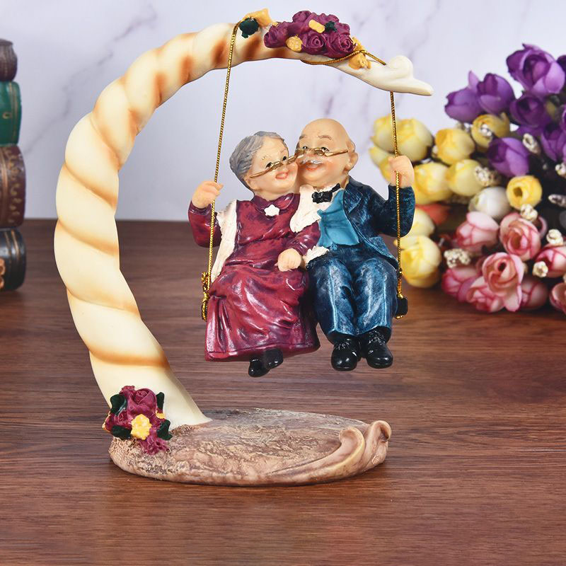 Resin Art Decoration Items - Statuette in Resina di Coppie Anziane