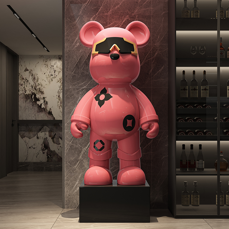Resin Art Floor - Luce di lusso rosa orso violento