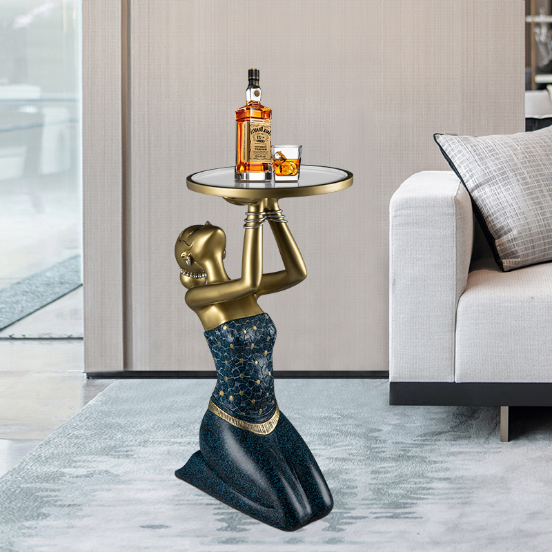 Resin Art Floor - Vassoio portaoggetti con statuetta di ragazze