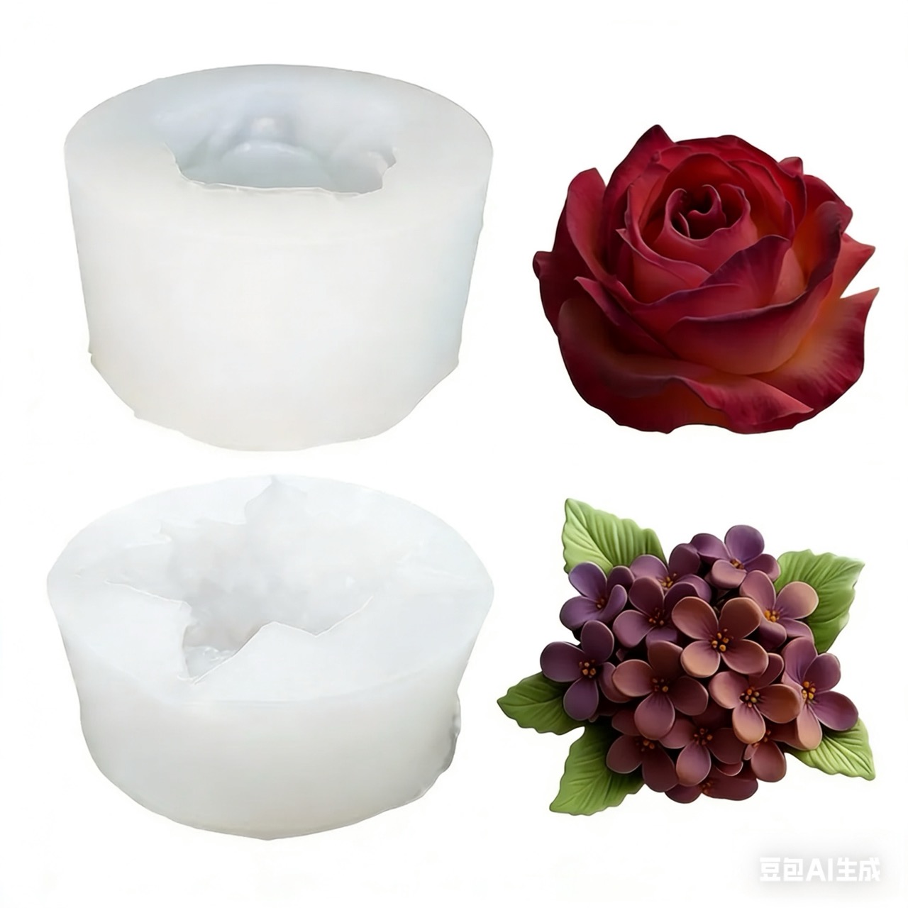 Resin Art For Rose - 2 pezzi di stampi in silicone