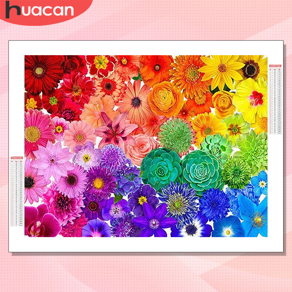 Resin Art For Rose - Kit per Pittura Diamante HUACAN, Fiori
